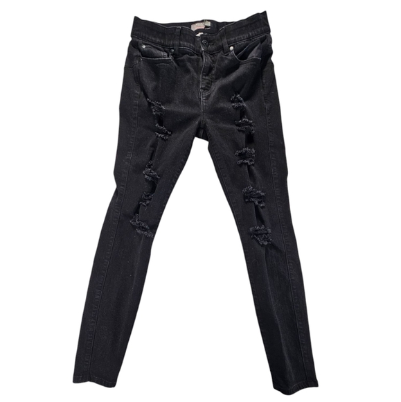 Like New Torrid Women's Black Distressed Jeans size 10R - Picture 1 of 6